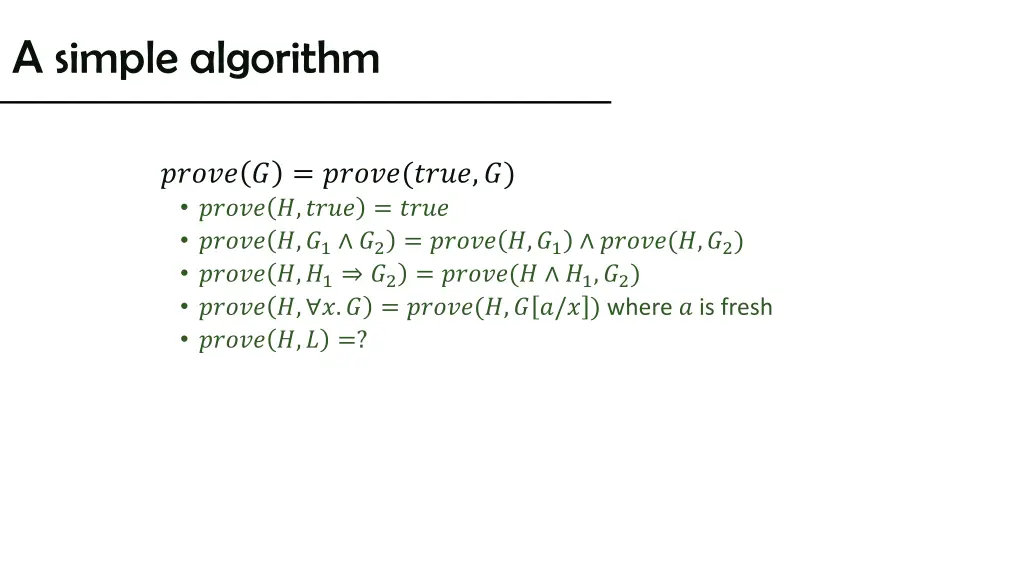 a simple algorithm