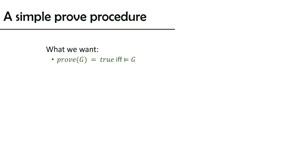 a simple prove procedure
