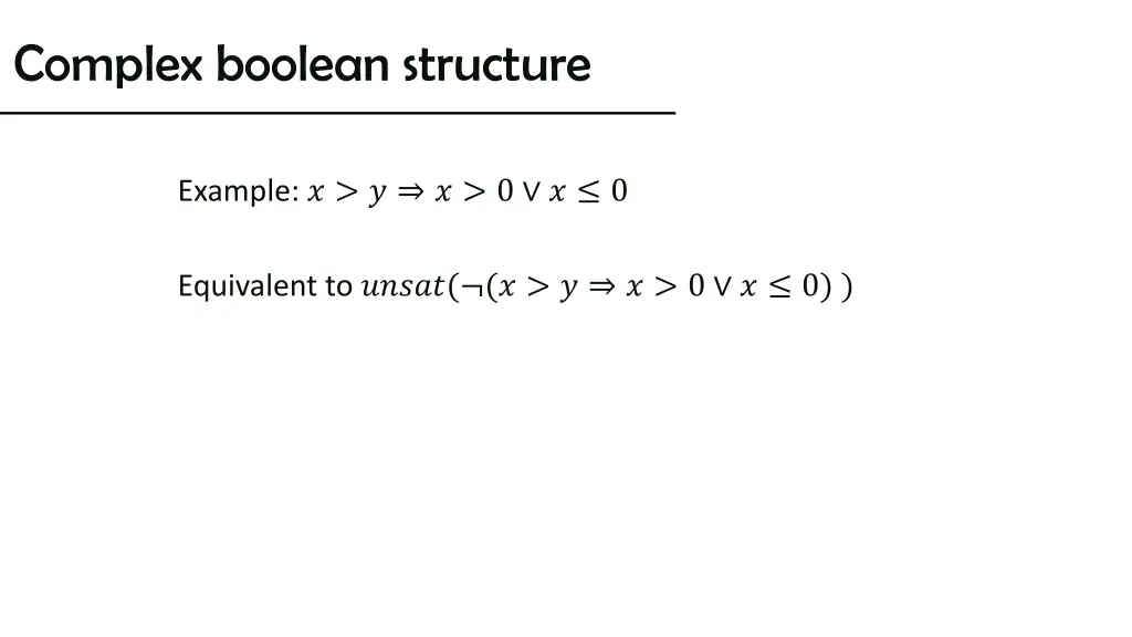 complex boolean structure