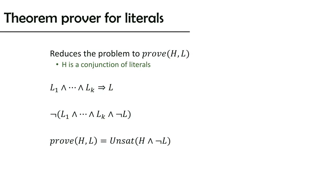 theorem prover for literals