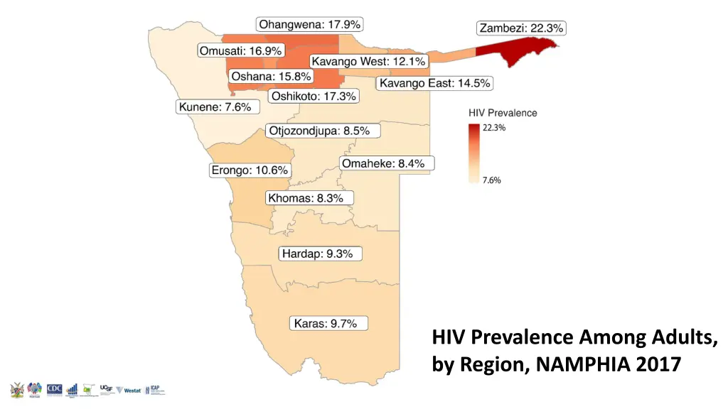 hiv prevalence among adults by region namphia 2017
