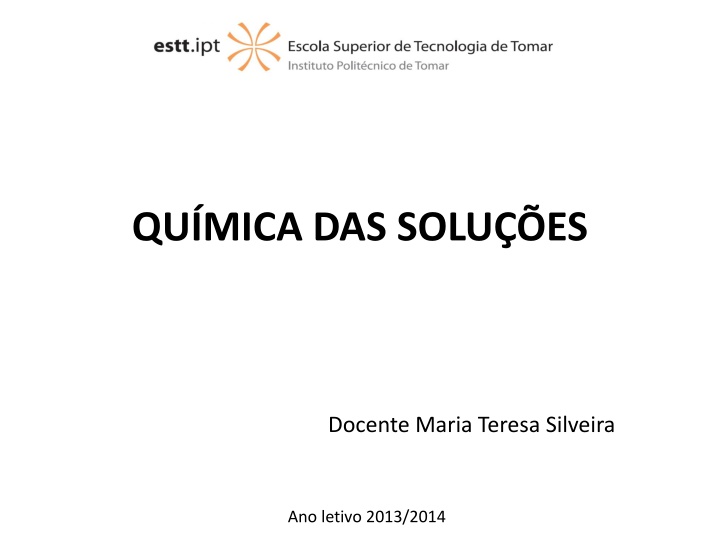qu mica das solu es
