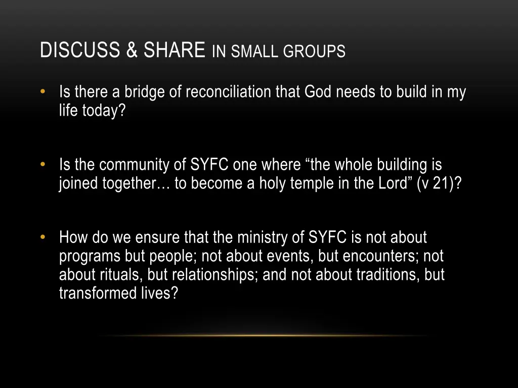 discuss share in small groups