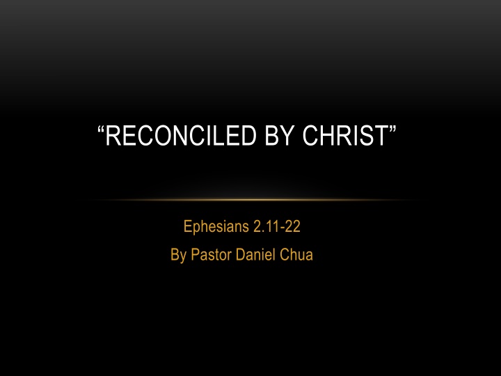 reconciled by christ