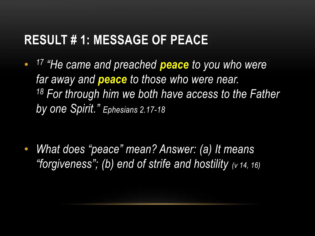 result 1 message of peace
