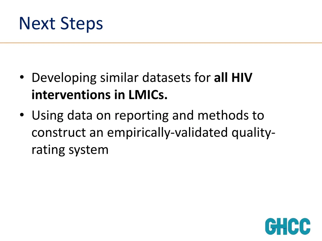 next steps