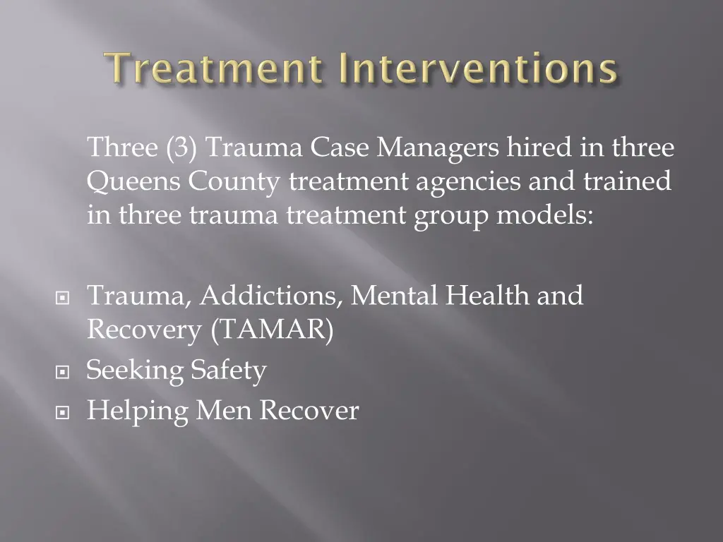 three 3 trauma case managers hired in three