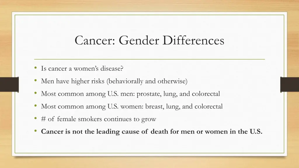 cancer gender differences