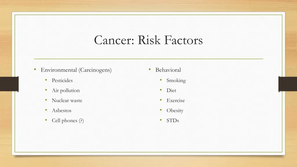 cancer risk factors