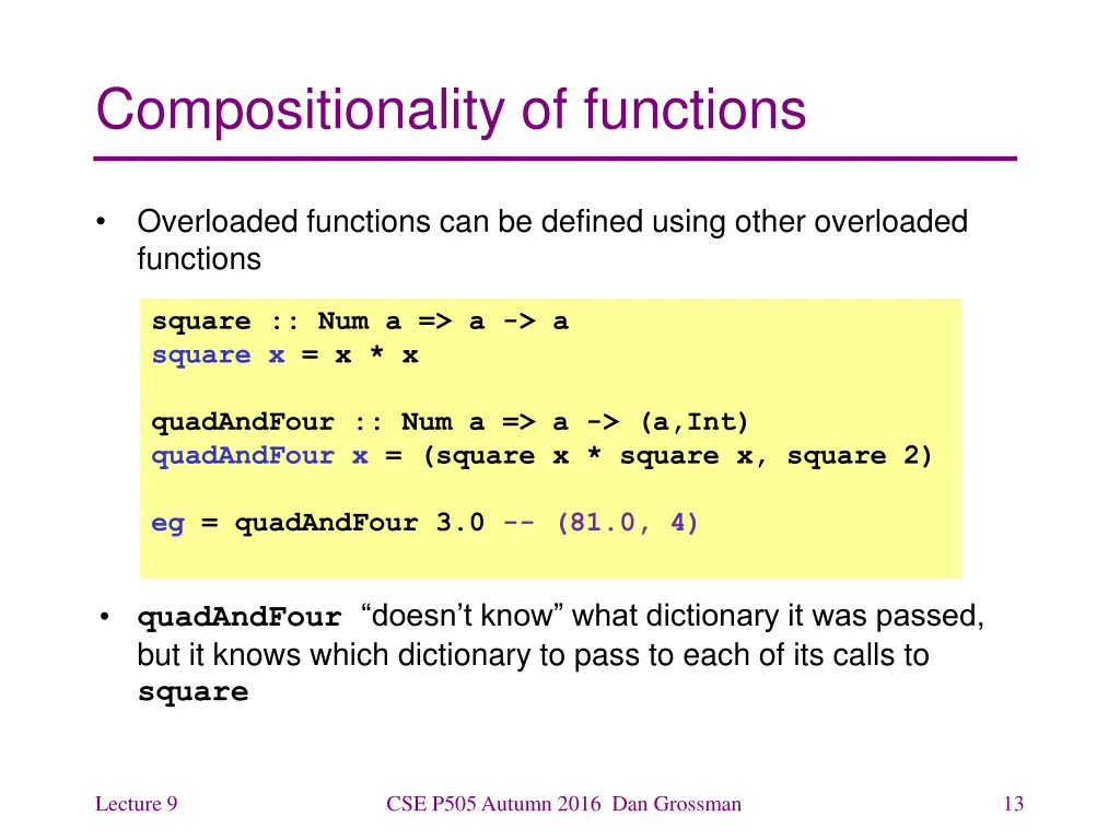 compositionality of functions