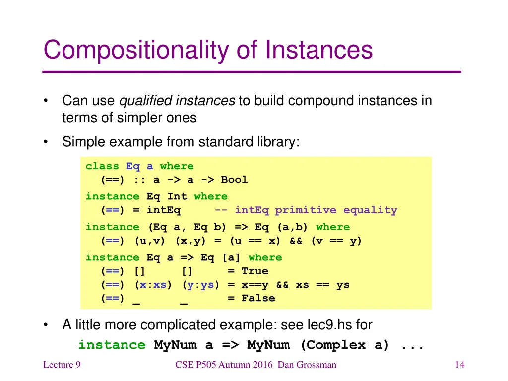 compositionality of instances