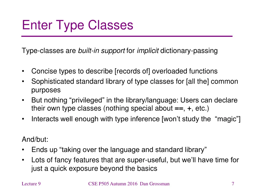 enter type classes