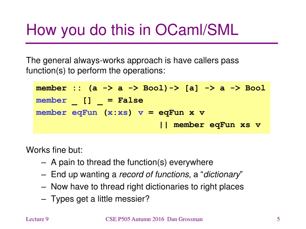 how you do this in ocaml sml