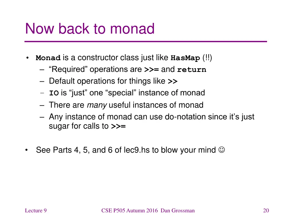 now back to monad