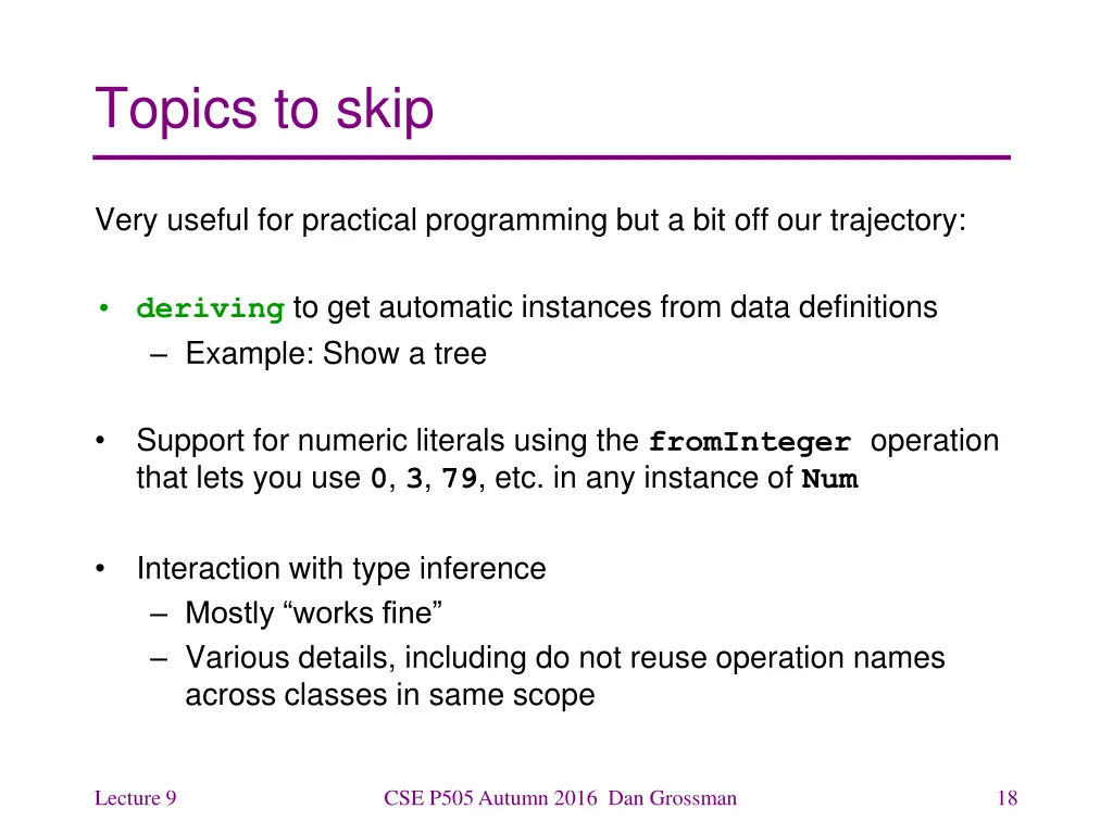 topics to skip