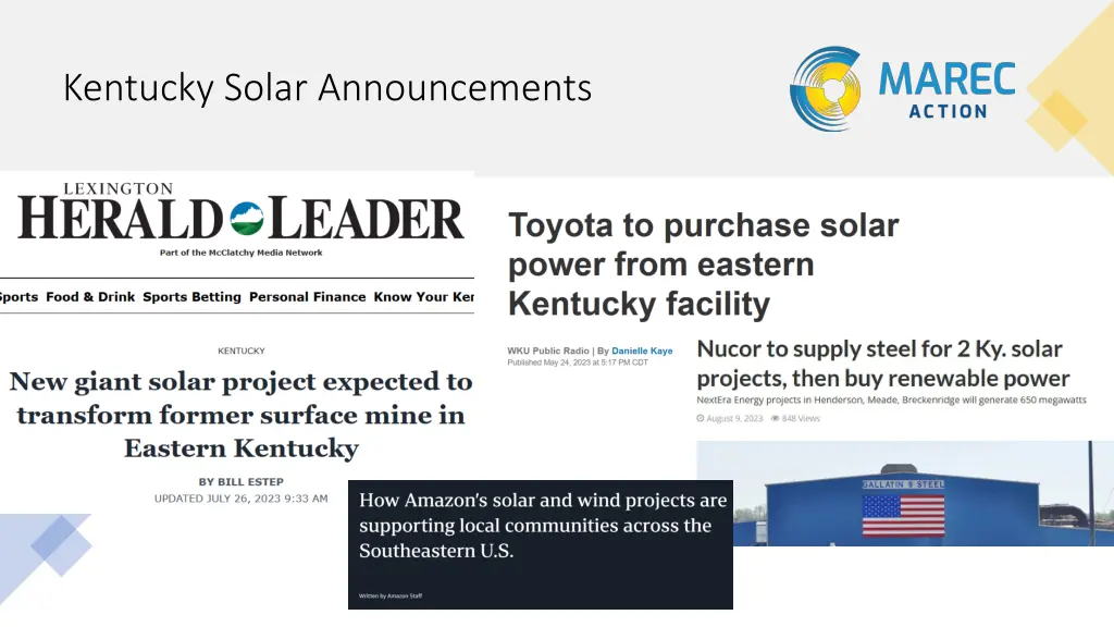 kentucky solar announcements