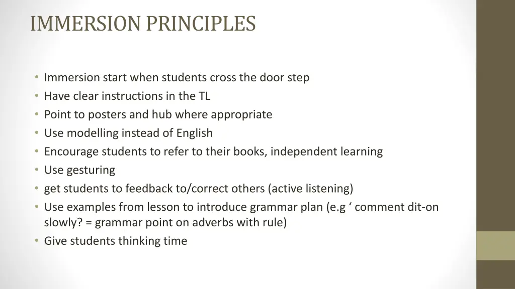 immersion principles