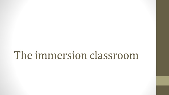 the immersion classroom
