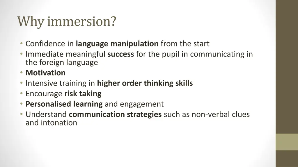 why immersion