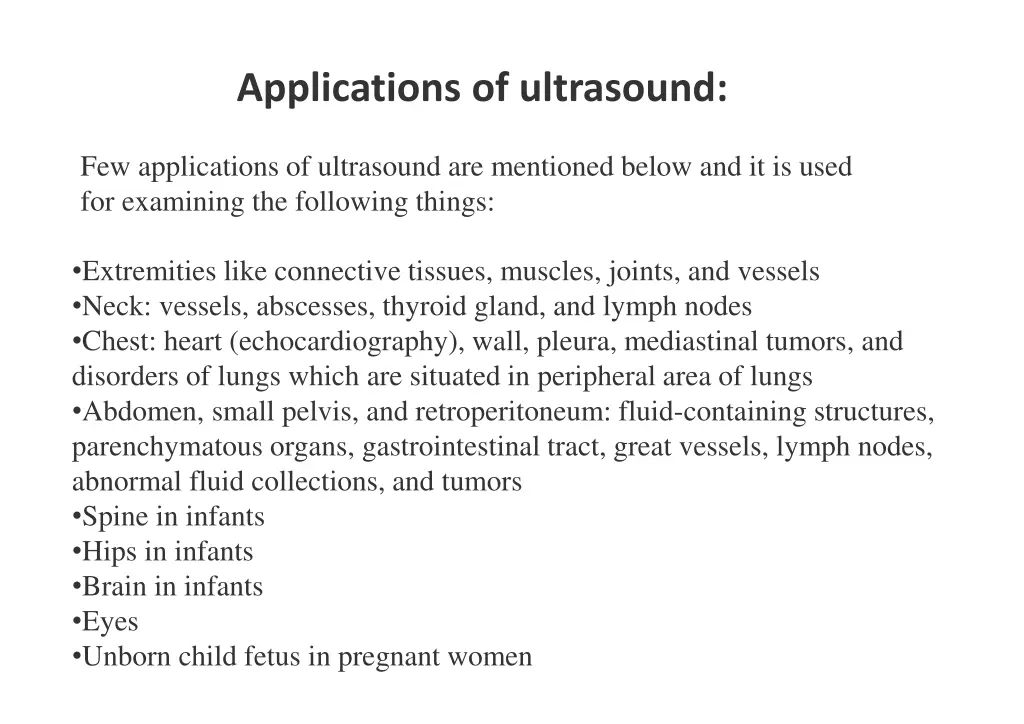 applications of ultrasound