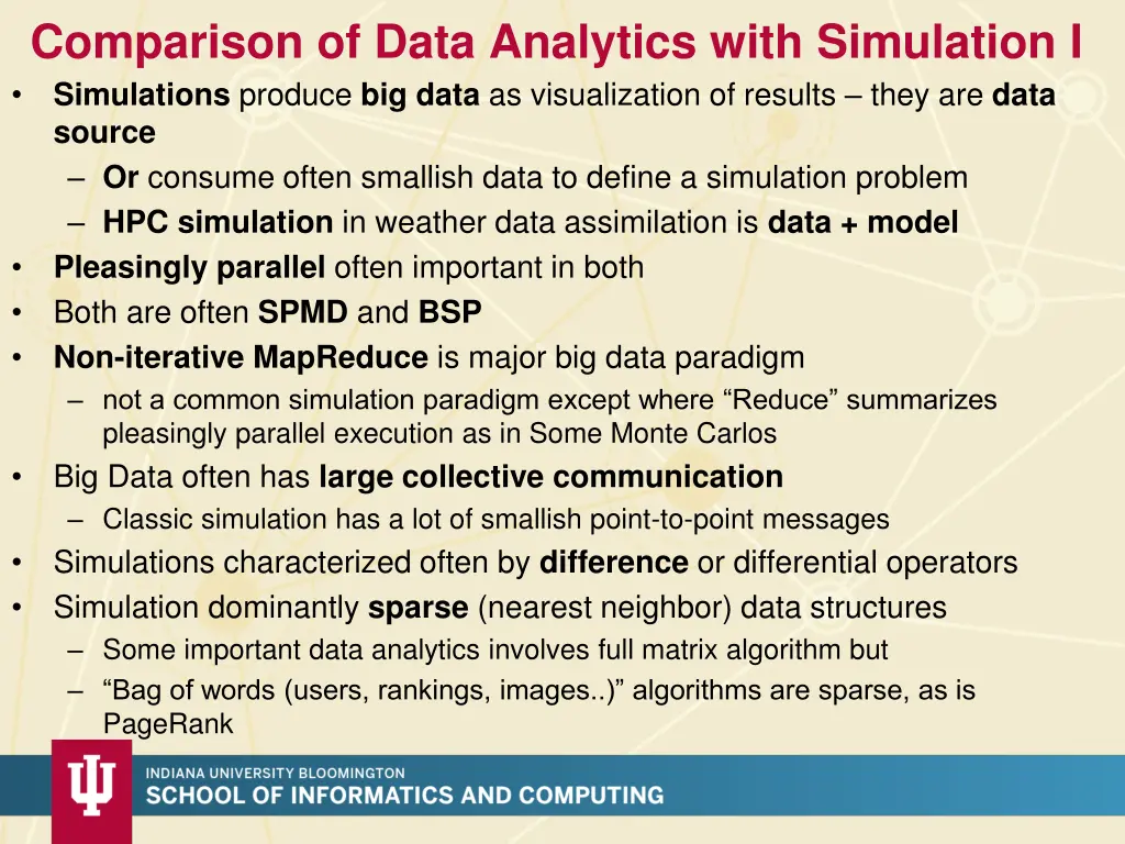 comparison of data analytics with simulation