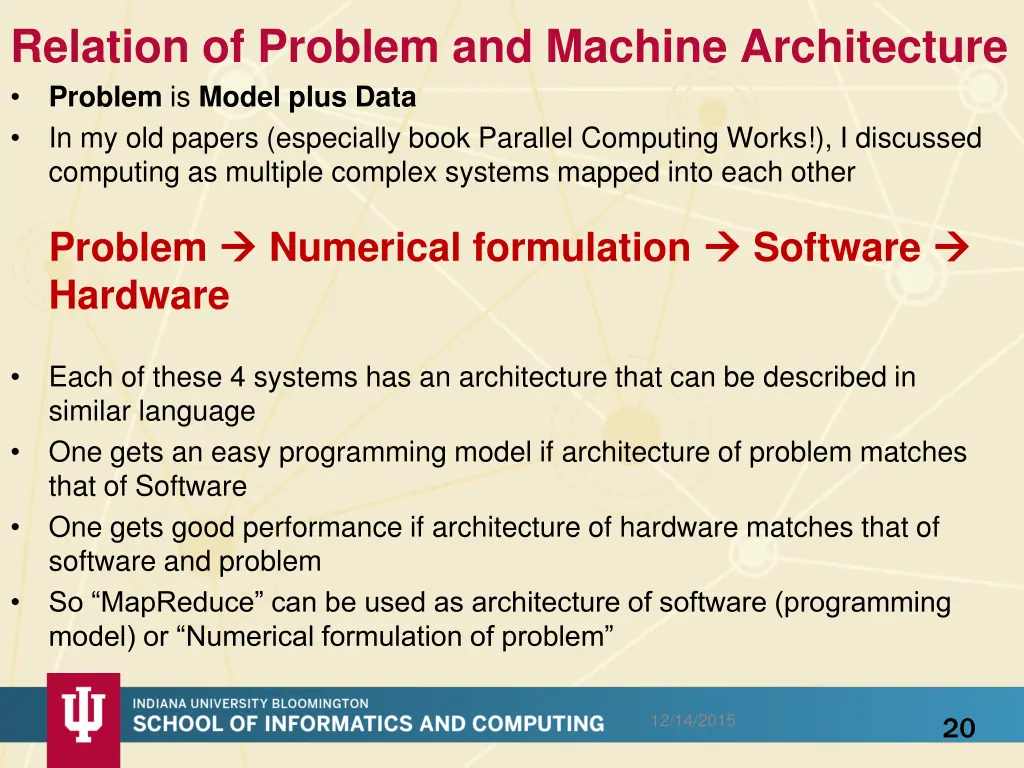 relation of problem and machine architecture