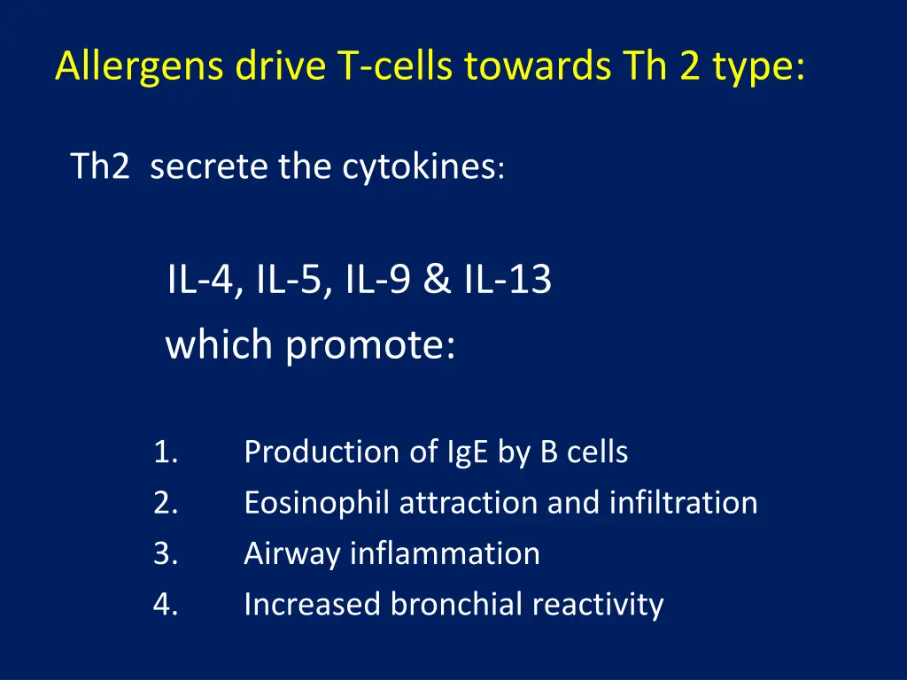 allergens drive t cells towards th 2 type