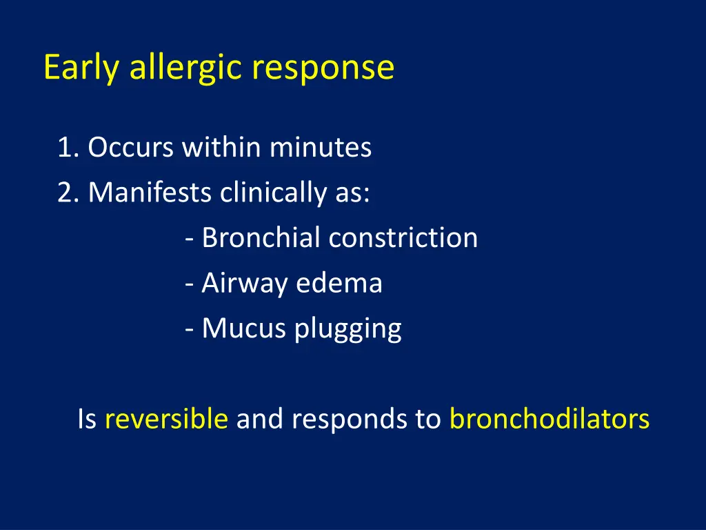 early allergic response