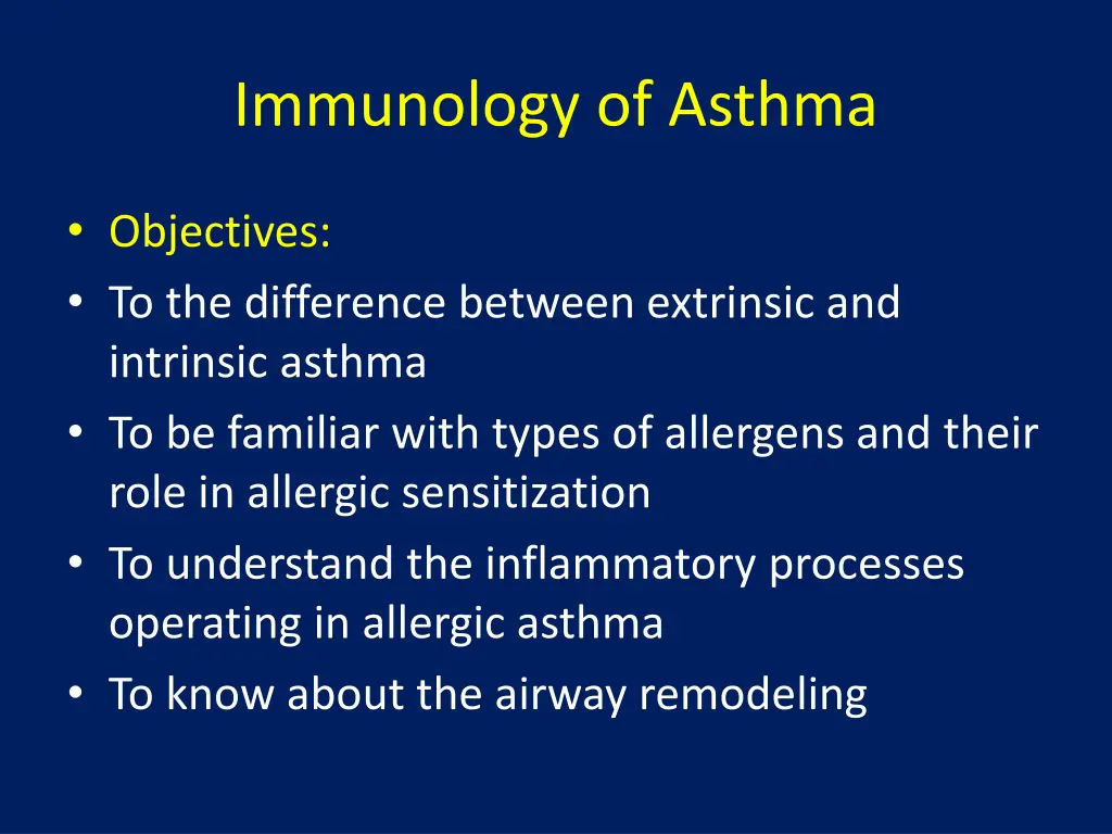 immunology of asthma 1