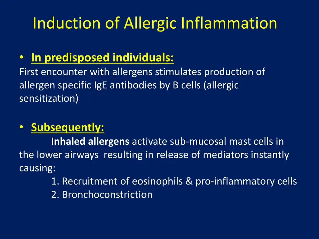 induction of allergic inflammation