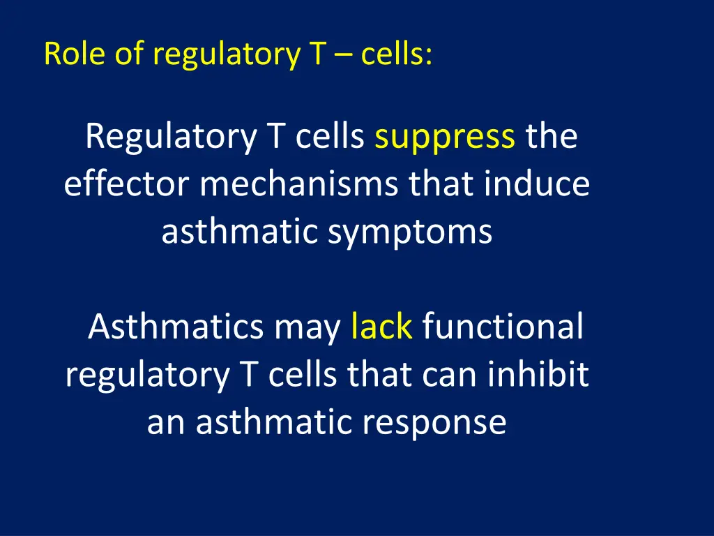 role of regulatory t cells