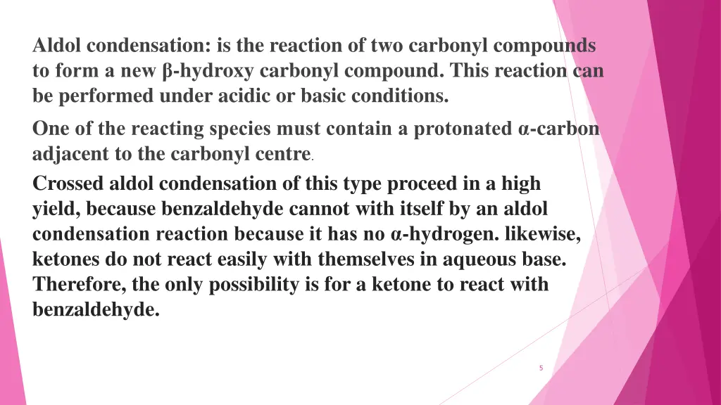 aldol condensation is the reaction