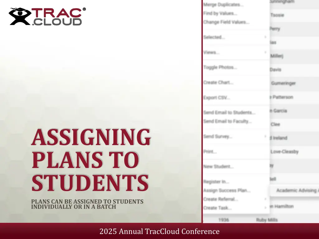 assigning plans to students plans can be assigned