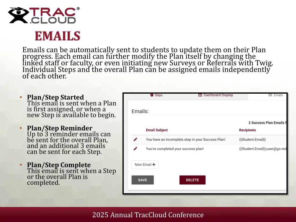 emails emails can be automatically sent