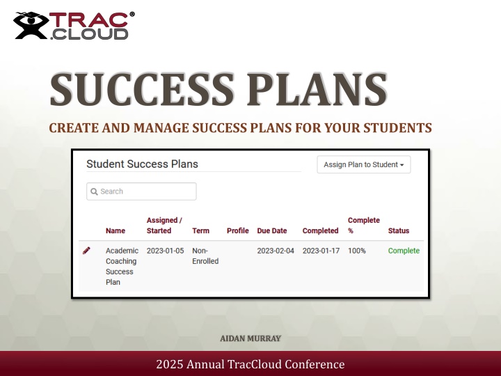 success plans create and manage success plans