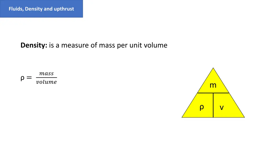 fluids density and upthrust 1
