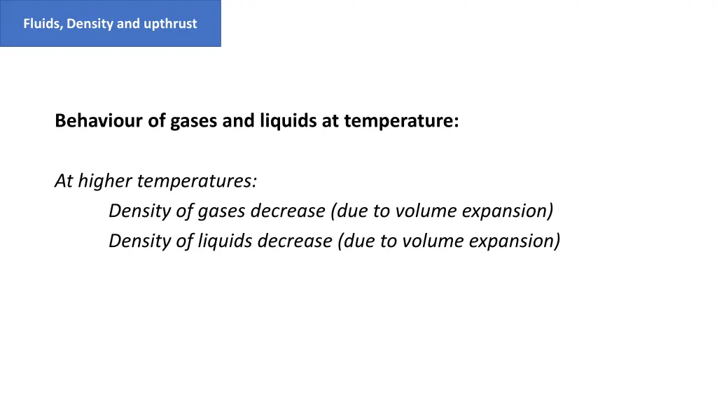 fluids density and upthrust 4