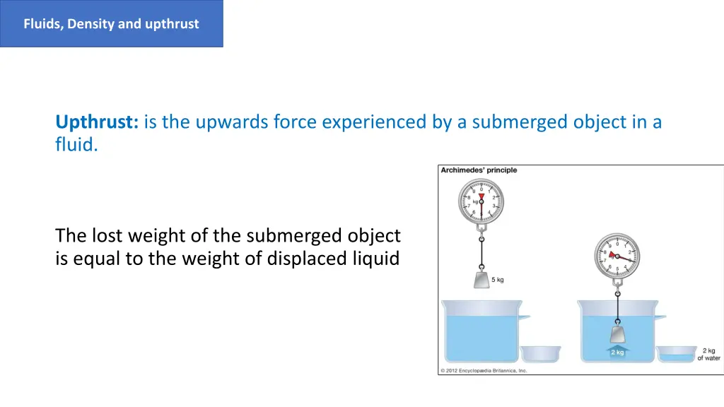 fluids density and upthrust 7