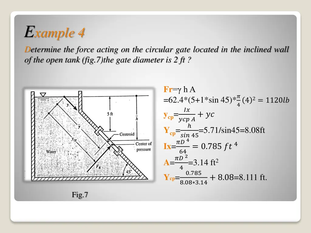 e xample 4 determine the force acting