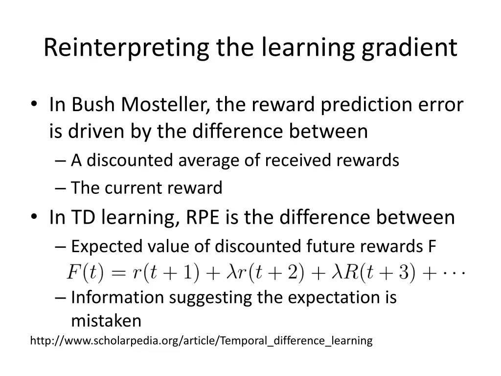reinterpreting the learning gradient