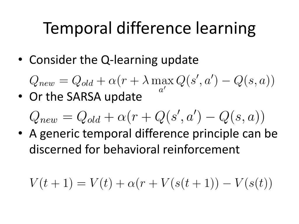 temporal difference learning