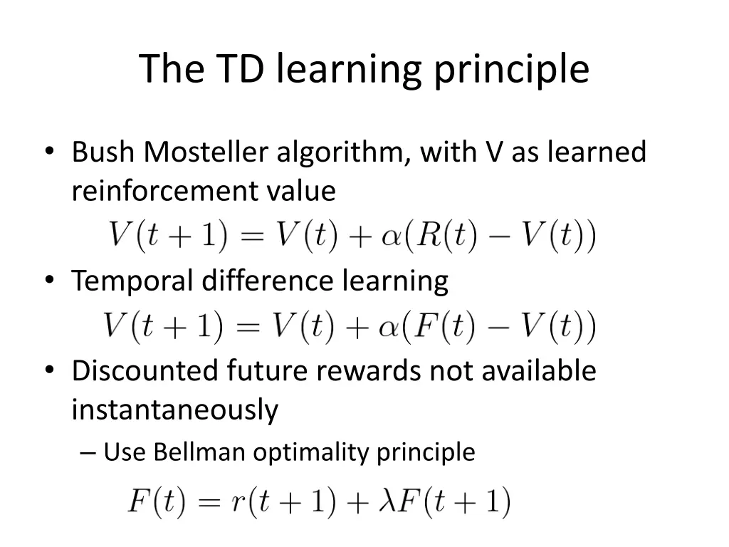 the td learning principle