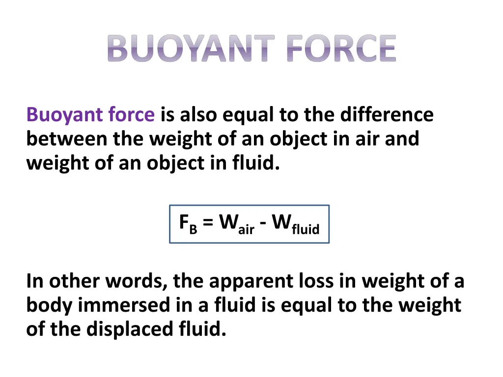 buoyant force