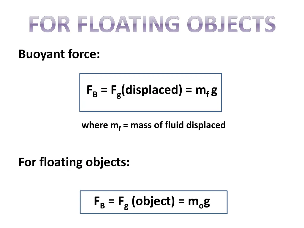for floating objects