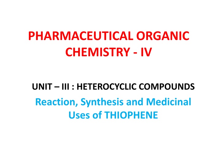 pharmaceutical organic chemistry iv