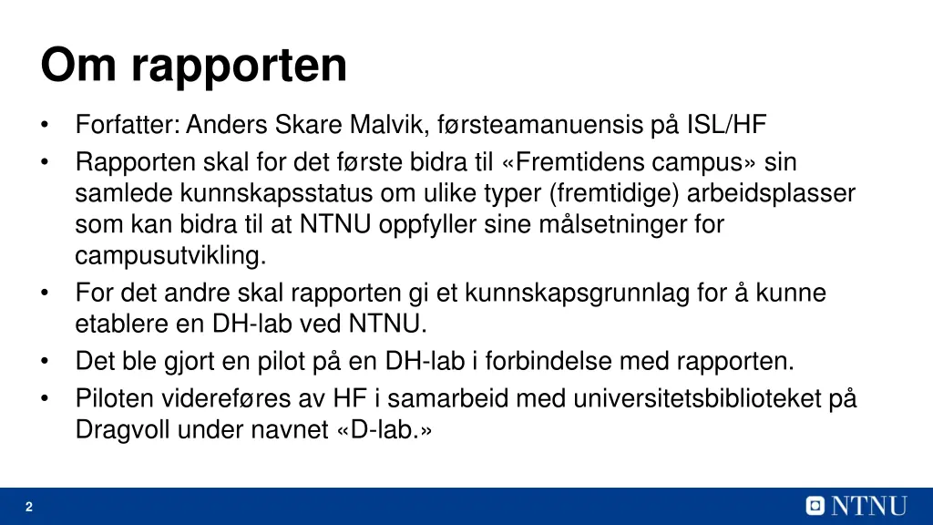 om rapporten