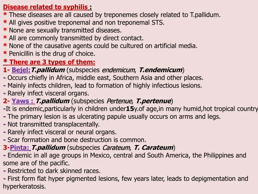 disease related to syphilis these diseases
