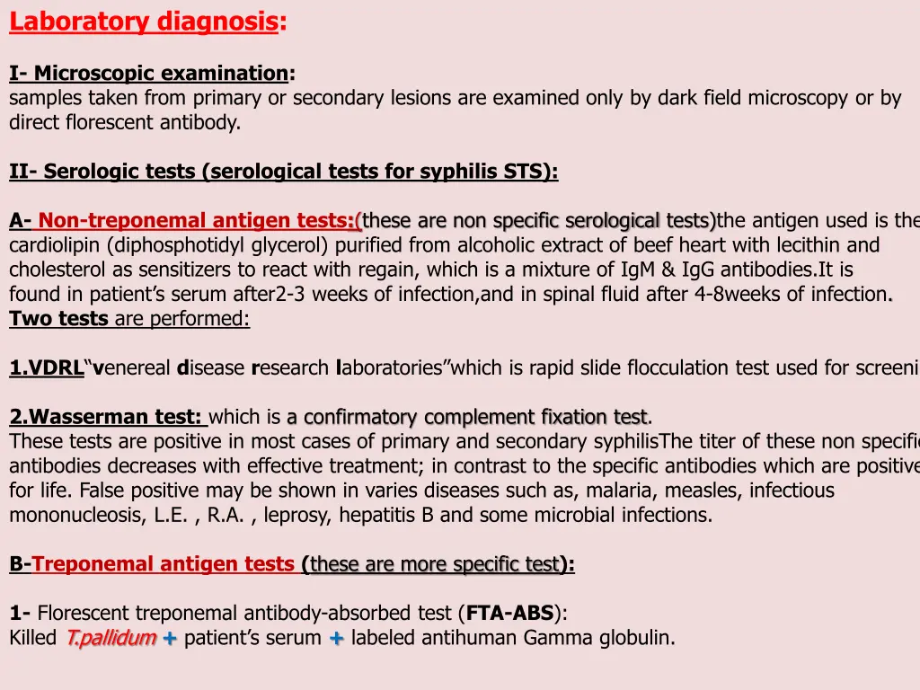 laboratory diagnosis