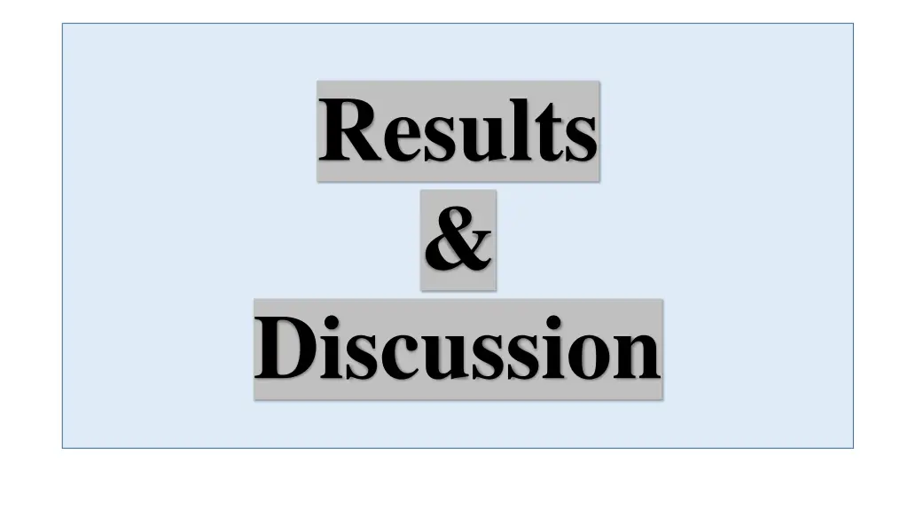 results discussion