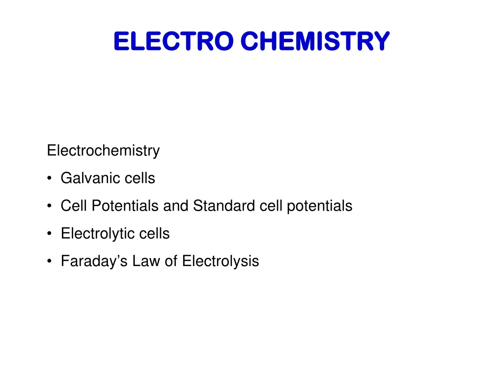 electro chemistry electro chemistry